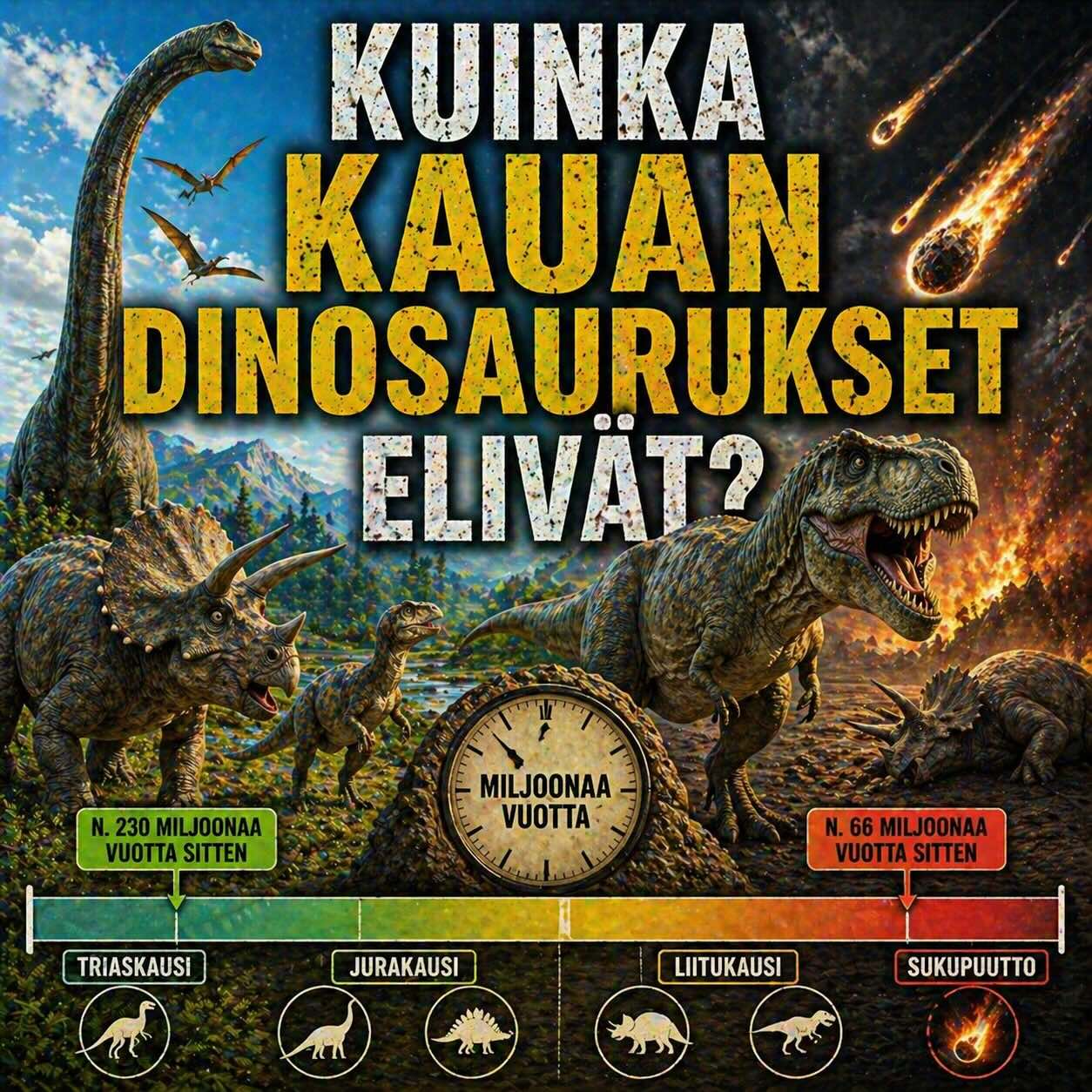 Kuinka kauan dinosaurukset elivät