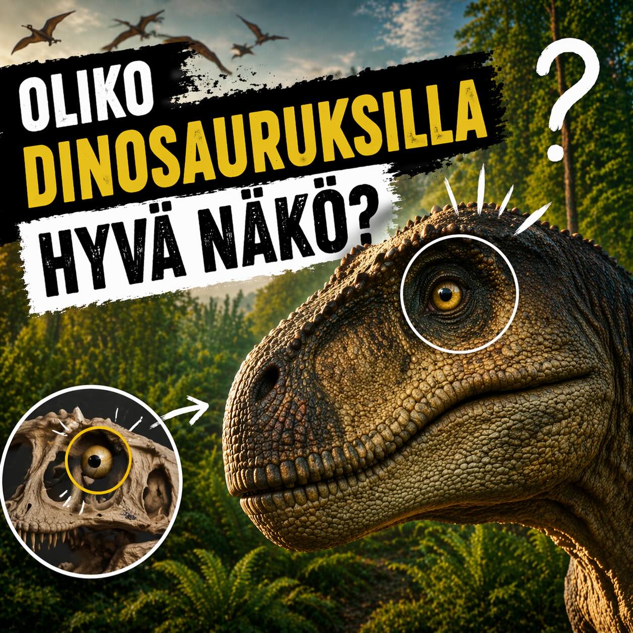 Oliko dinosauruksilla hyvä näkö
