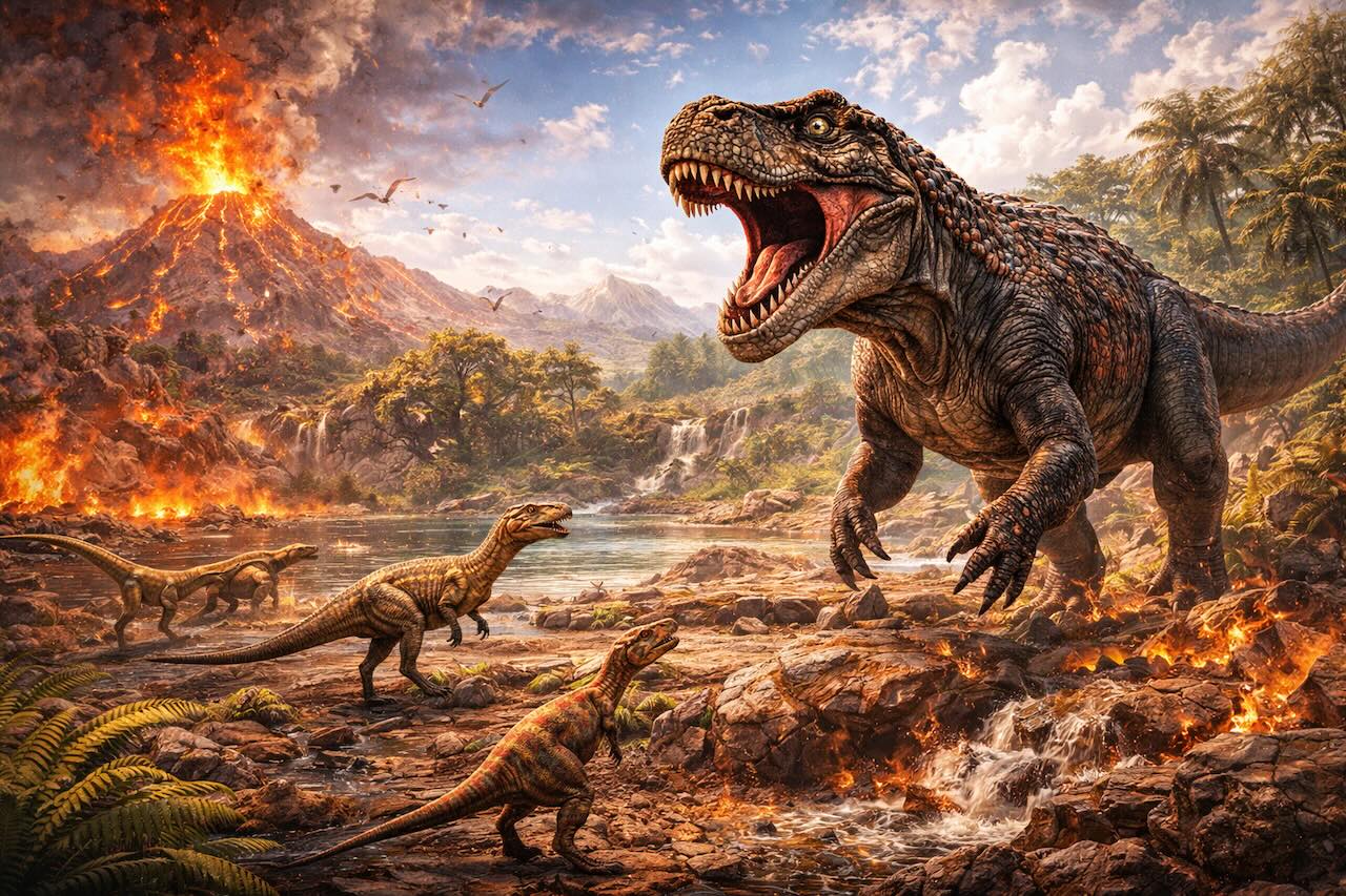 Postosuchus hallitsee triaskauden maailmaa — pienet dinosaurukset pysyvät piilossa