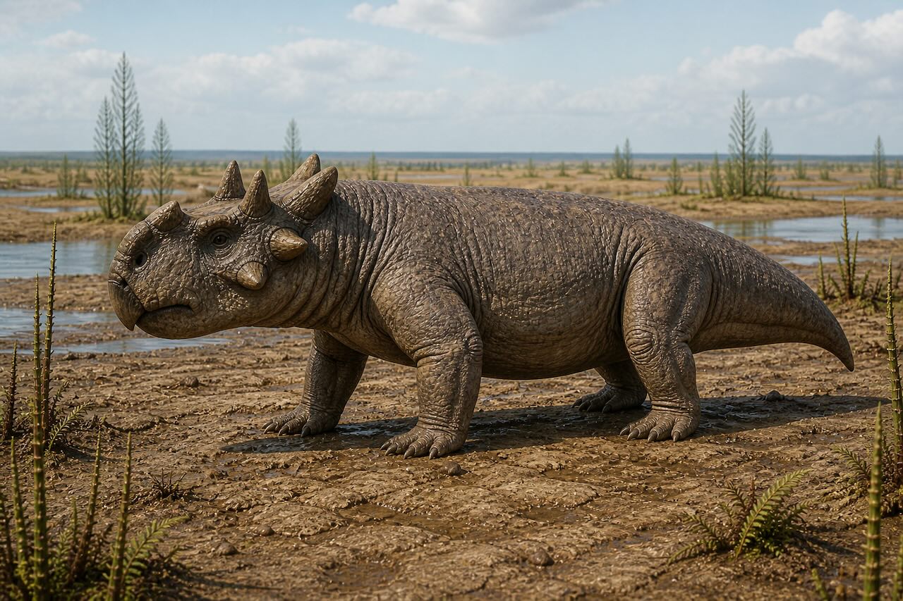 Permikausi - Estemmenosuchus, kruunupäinen therapsidi Uralvuoristolta