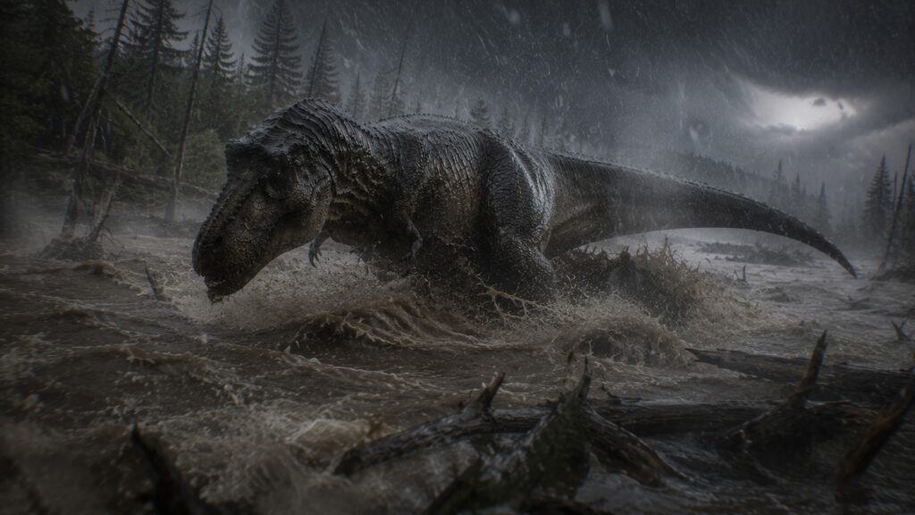 Jopa Tyrannosaurus joutui joskus taistelemaan itse luontoa vastaan