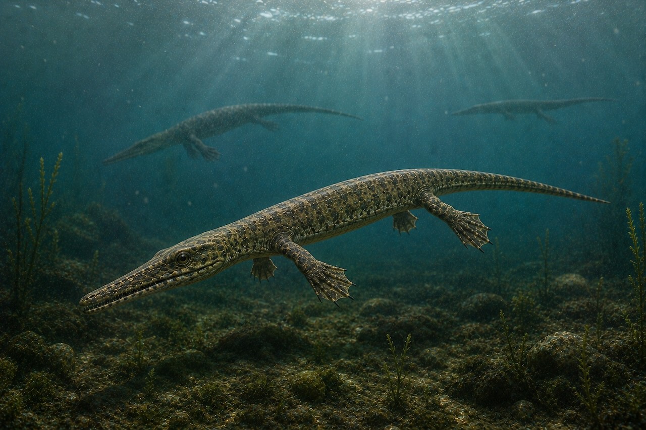 Mesosaurus, pieni vesimatelija ja mannerliikkeen todiste