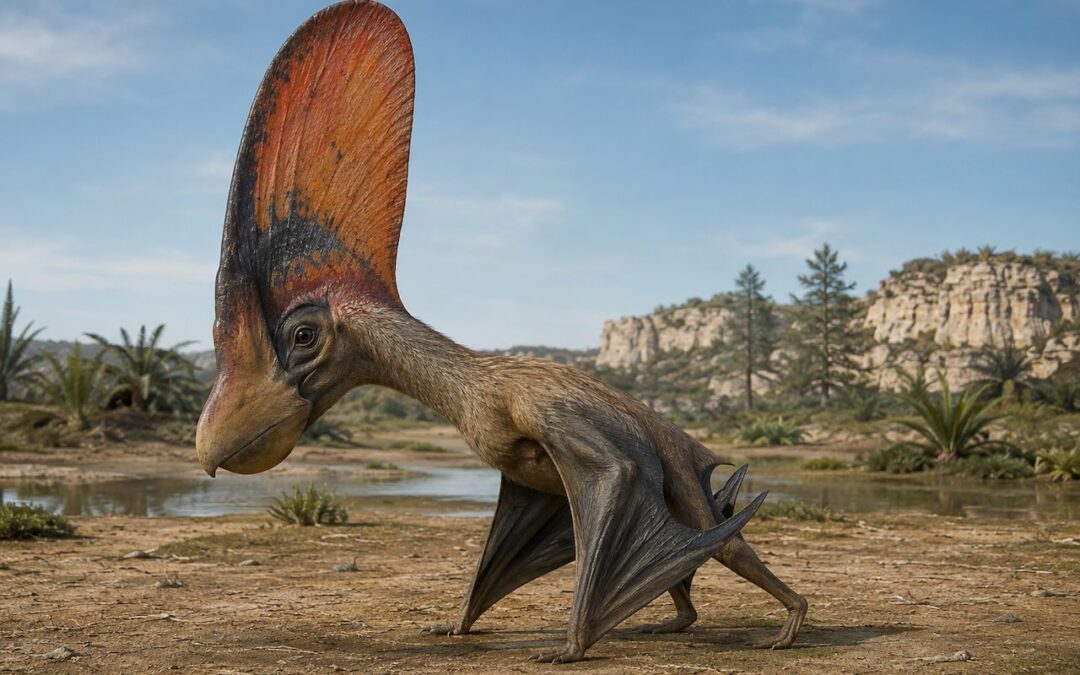 Tapejara — Värikäs purjeharjainen pterosauri