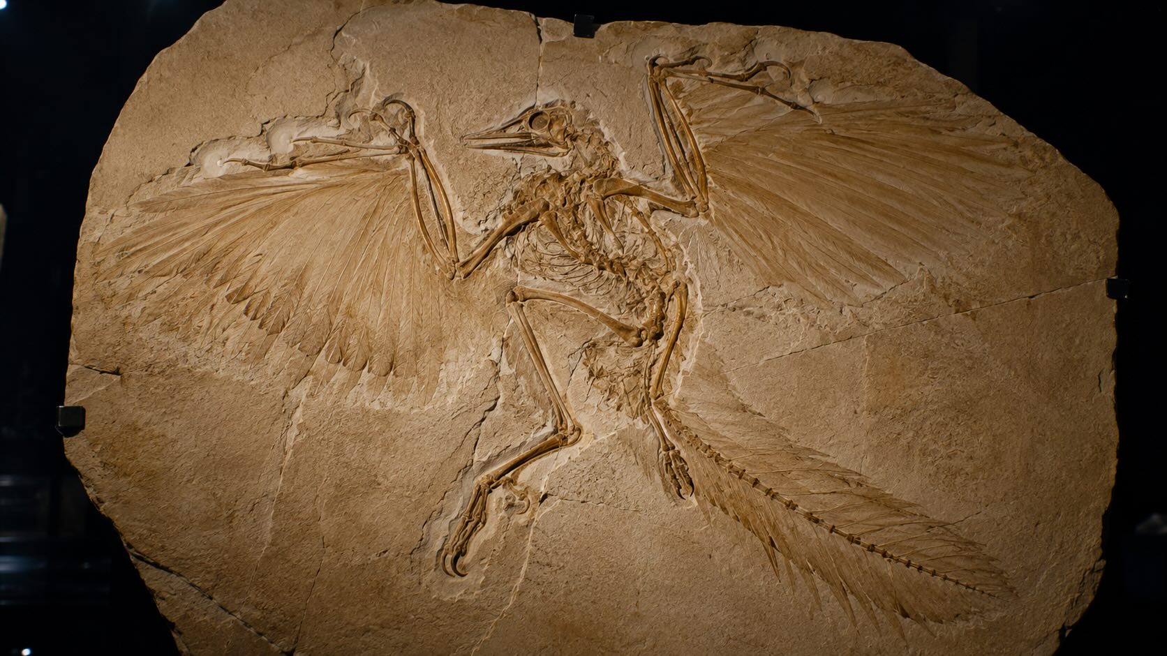 Berliinin Archaeopteryx -fossiili museonäyttelyssä