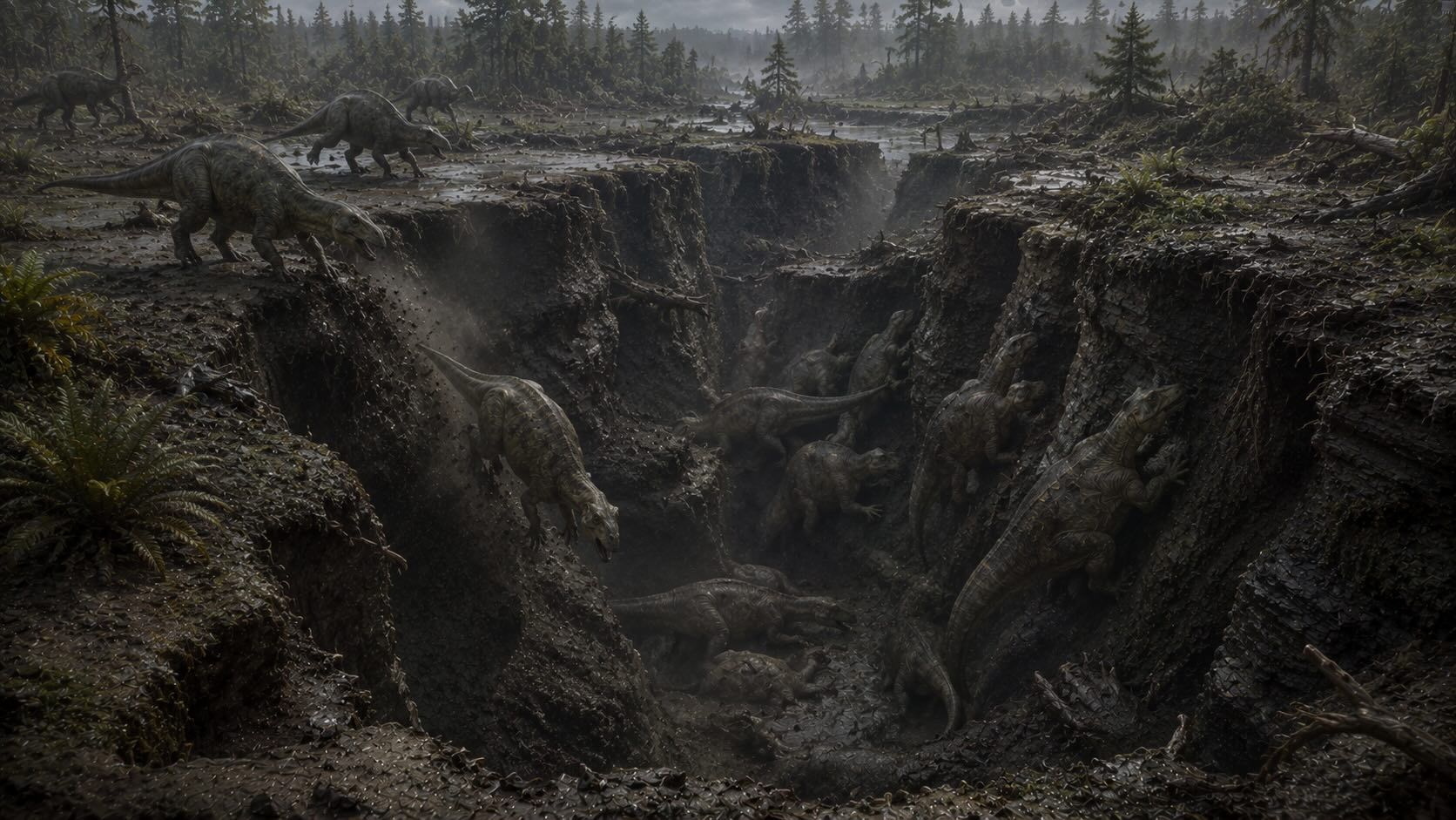 Dinosaurukset Euroopassa — Iguanodon-lauma varhaisliitukauden suometsässä