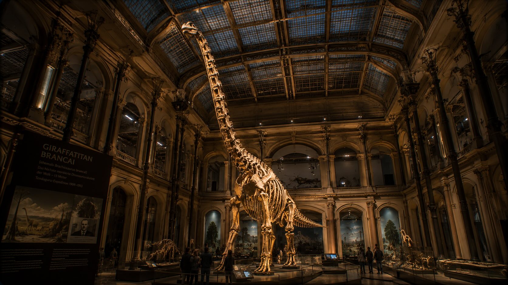 Giraffatitan brancai – sauropodin luuranko Museum für Naturkundessa, Berliini, Saksa