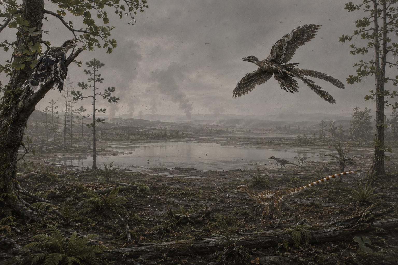 Liaoning Jehol-eliöstö — höyhenpukuisia dinosauruksia varhaisliitukauden metsässä