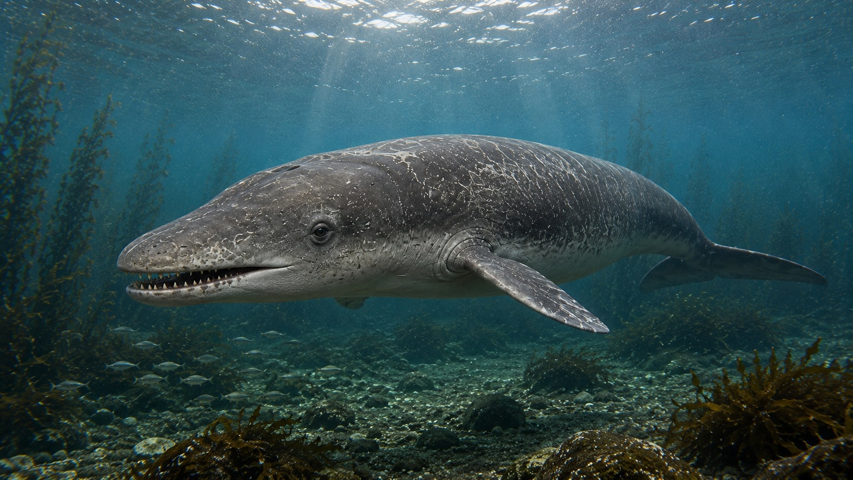 Oligoseenikausi - Aetiocetus, varhainen hetulavalas jolla oli sekä hampaita että hetulan alkumuoto