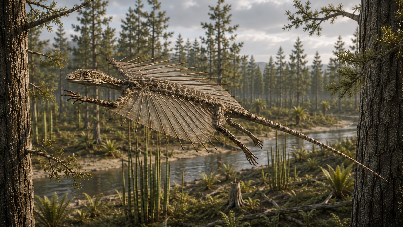 Coelurosauravus, ensimmäinen liitävä matelija
