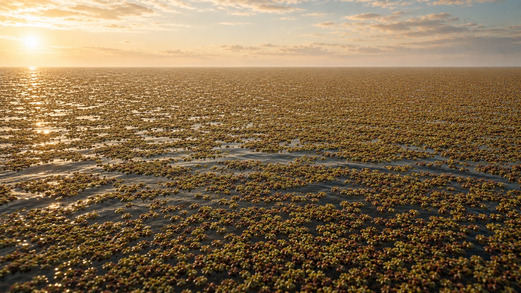 Eoseeni - Azolla-tapahtuma, Jäämeren pinta pienen makean veden saniaisen peitossa