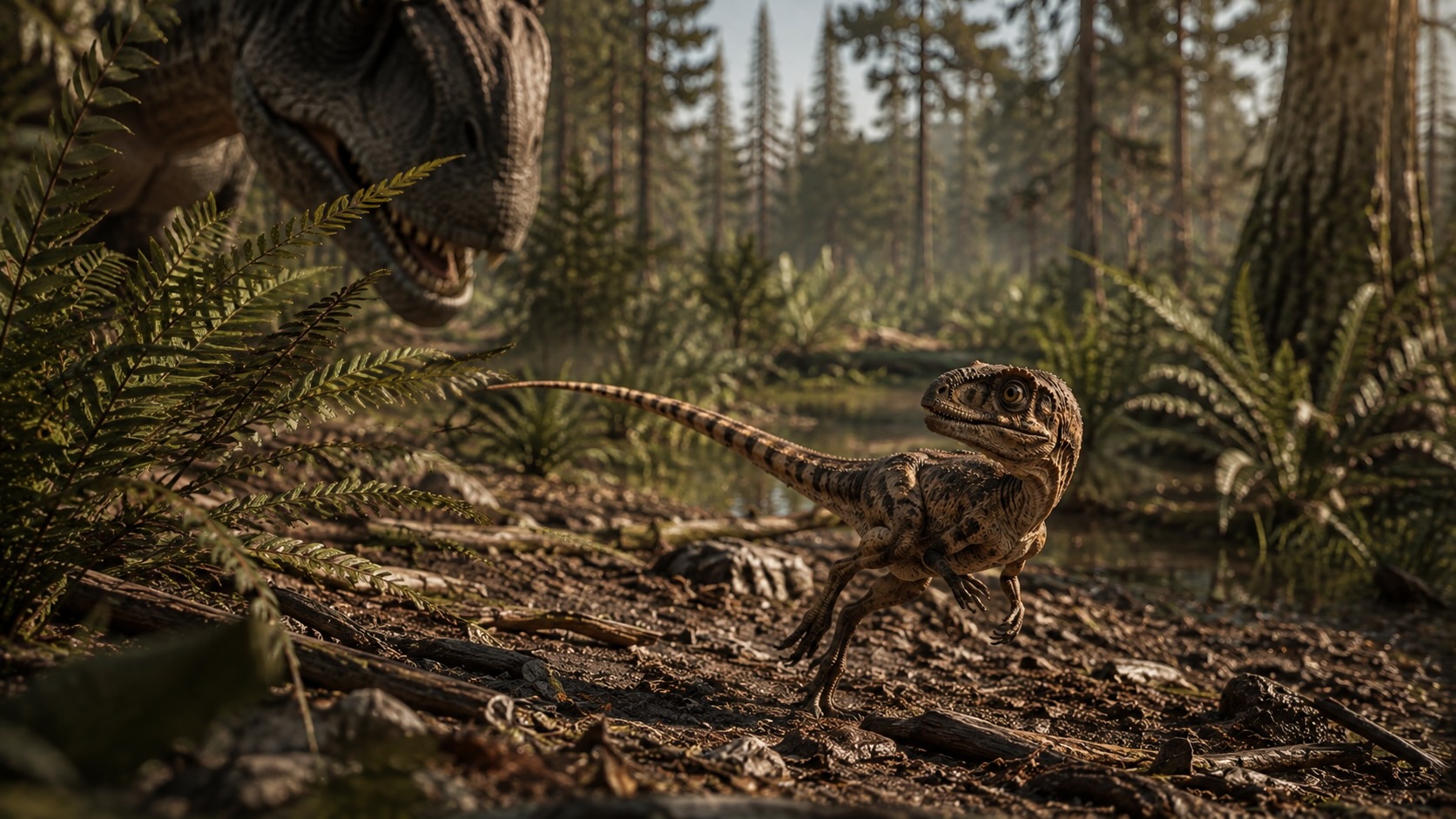 Allosaurus poikanen Allosaurus poikanen päätyi toisen eläimen ruoaksi